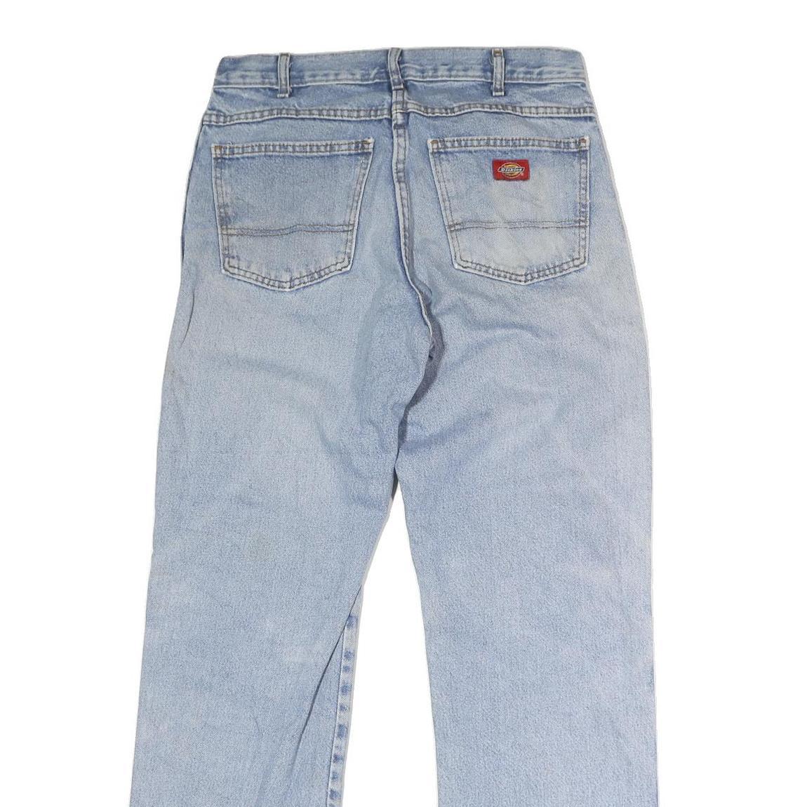 DICKIES Mens Regular Fit Light Blue Denim Jeans W32 L31 Button Closure Classic