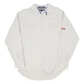 TOMMY HILFIGER Mens White Cotton Blend Shirt L Classic Button Pocket Long Sleeve