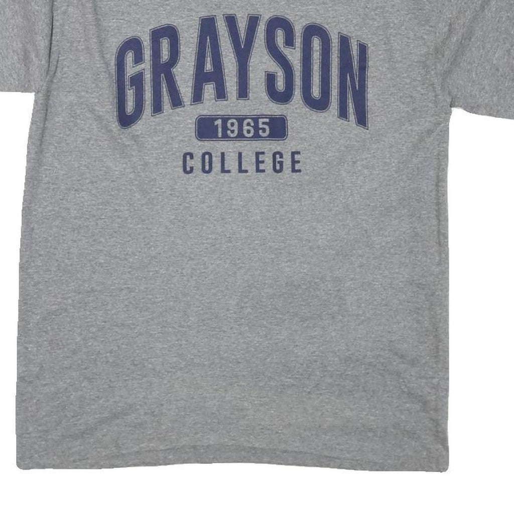 CAMPUS UNITED Mens Grey College Graphic T-Shirt M Short Sleeve Crew Neck Cotton