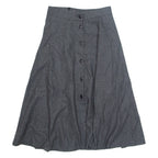 MODISSA Womens Flare Skirt Black Knee Length Wool Houndstooth S