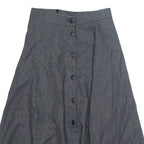 MODISSA Womens Flare Skirt Black Knee Length Wool Houndstooth S