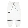 Mens Cotton Blend White Relaxed Cargo Trousers W30 L28 Drawstring Casual Pants
