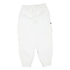 Mens Cotton Blend White Relaxed Cargo Trousers W30 L28 Drawstring Casual Pants