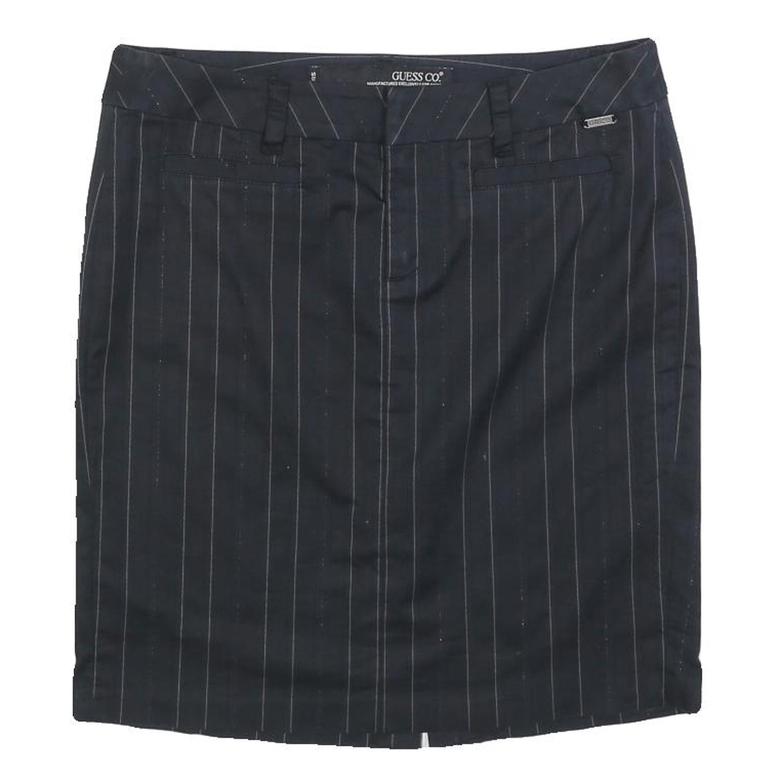 GUESS Womens Black Pinstripe Pencil Knee Length Woven Skirt M Formal Work