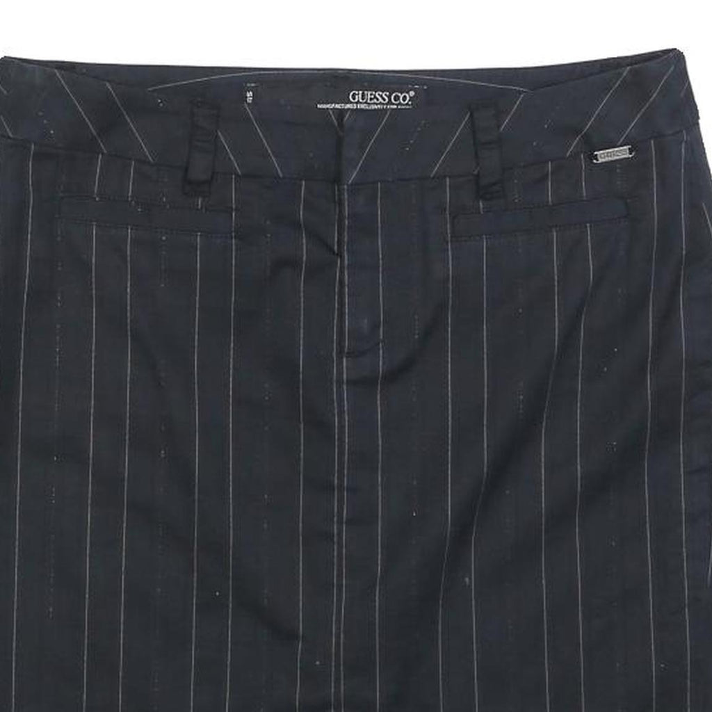 GUESS Womens Black Pinstripe Pencil Knee Length Woven Skirt M Formal Work