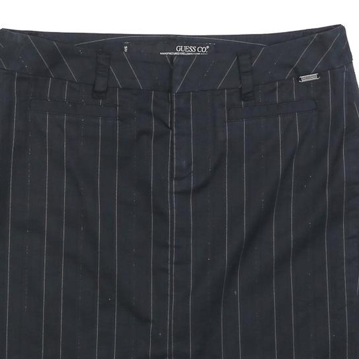 GUESS Womens Black Pinstripe Pencil Knee Length Woven Skirt M Formal Work