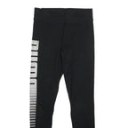 PUMA Womens Joggers Black Slim Tapered UK 8 W24 L27 Logo Print Activewear