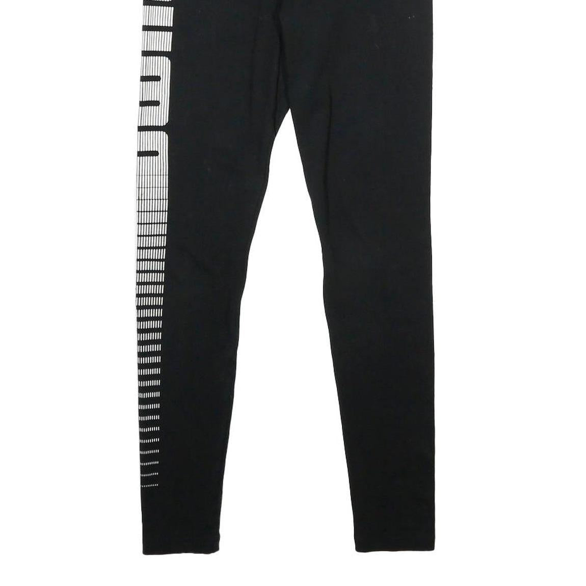 PUMA Womens Joggers Black Slim Tapered UK 8 W24 L27 Logo Print Activewear