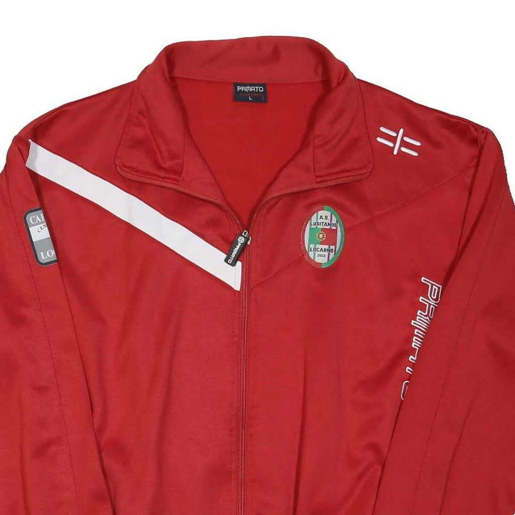PRIMATO Mens Red Polyester Blend Zip Jacket L Sports Casual Lightweight