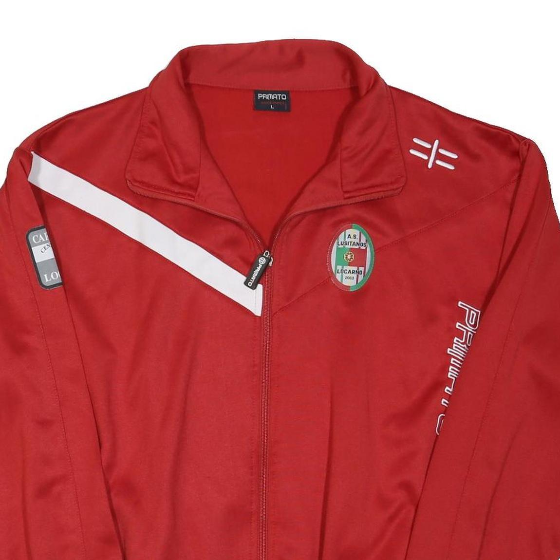 PRIMATO Mens Red Polyester Blend Zip Jacket L Sports Casual Lightweight