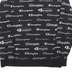 CHAMPION Boys Black Sweatshirt Crew Neck 13-14Y All-over Logo Print Casual