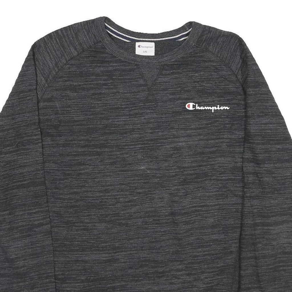 CHAMPION Mens Grey Sweatshirt Crew Neck L Cotton Blend Pullover Casual