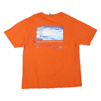 NAUTICA Mens Orange Graphic T-Shirt L Short Sleeve Crew Neck Competition Print