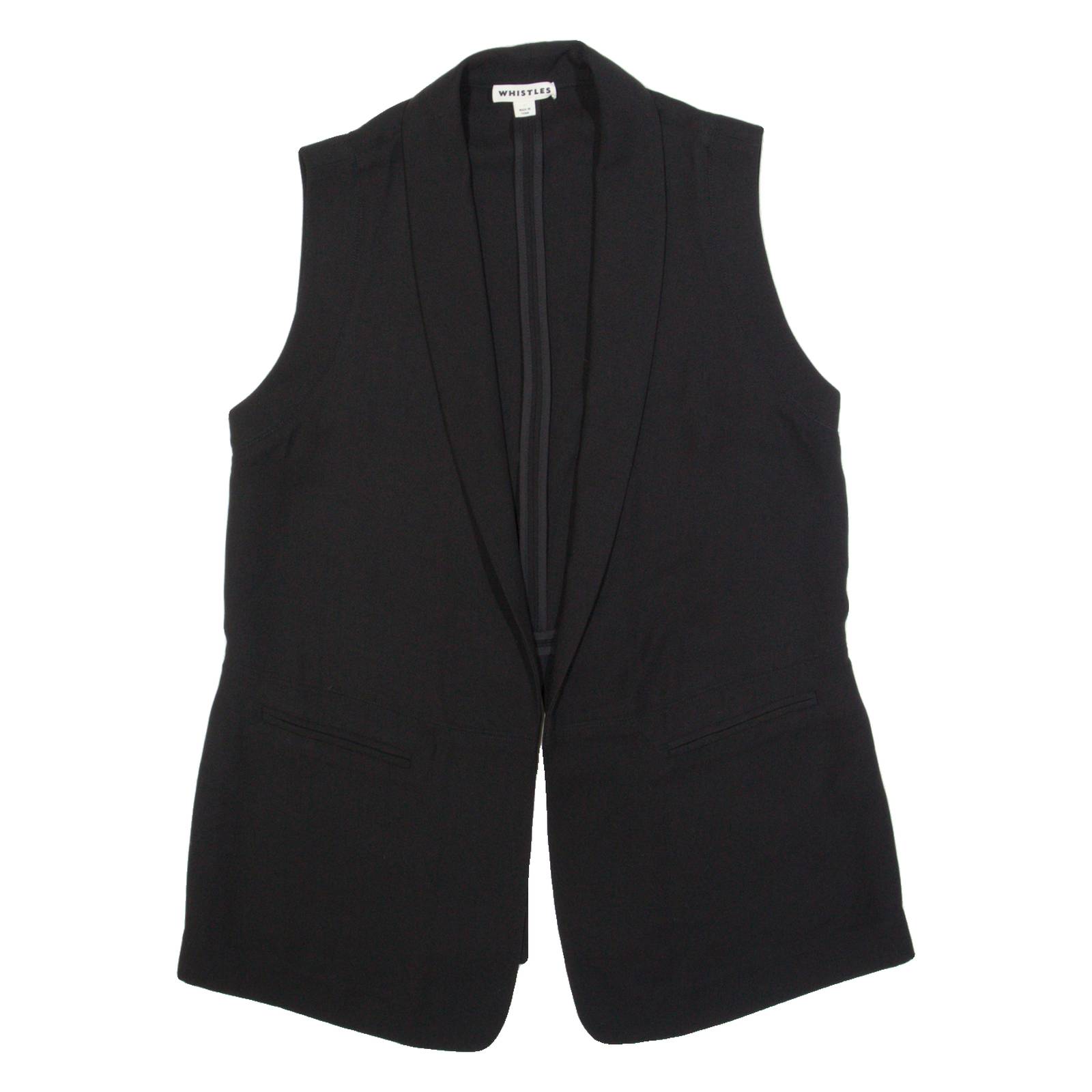 WHISTLES Womens Waistcoat Black Long Sleeve S