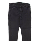 7 FOR ALL MANKIND Rhinestone Womens Jeans Black Slim Skinny W30 L28