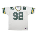 CHAMPION Mens White V-Neck Football Style Jersey L Short Sleeve 92 Numbered