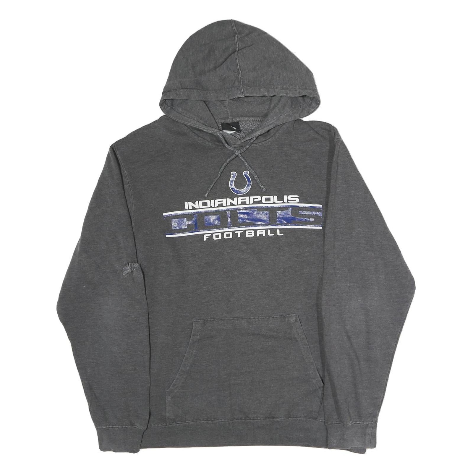 NFL Mens Grey Indianapolis Colts Pullover Hoodie 2XL Cotton Football Sweatshirt