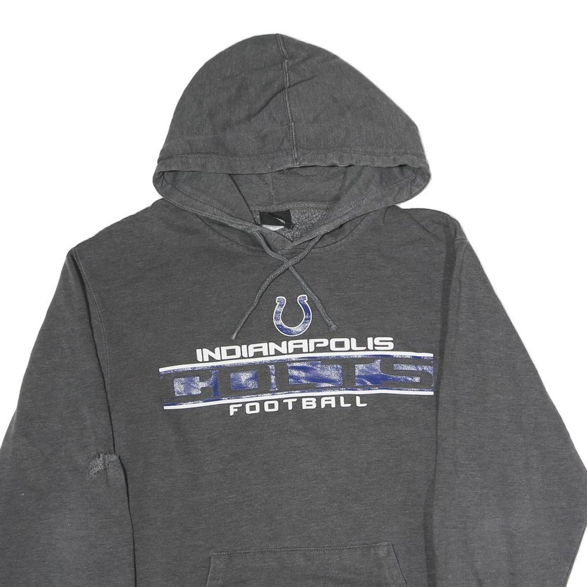 NFL Mens Grey Indianapolis Colts Pullover Hoodie 2XL Cotton Football Sweatshirt