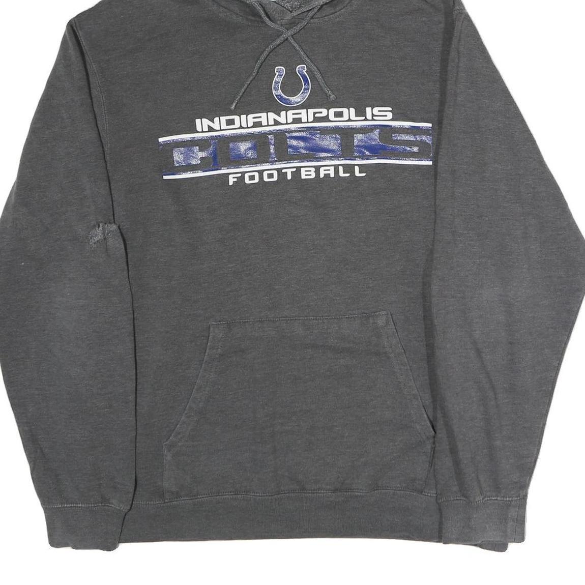 NFL Mens Grey Indianapolis Colts Pullover Hoodie 2XL Cotton Football Sweatshirt