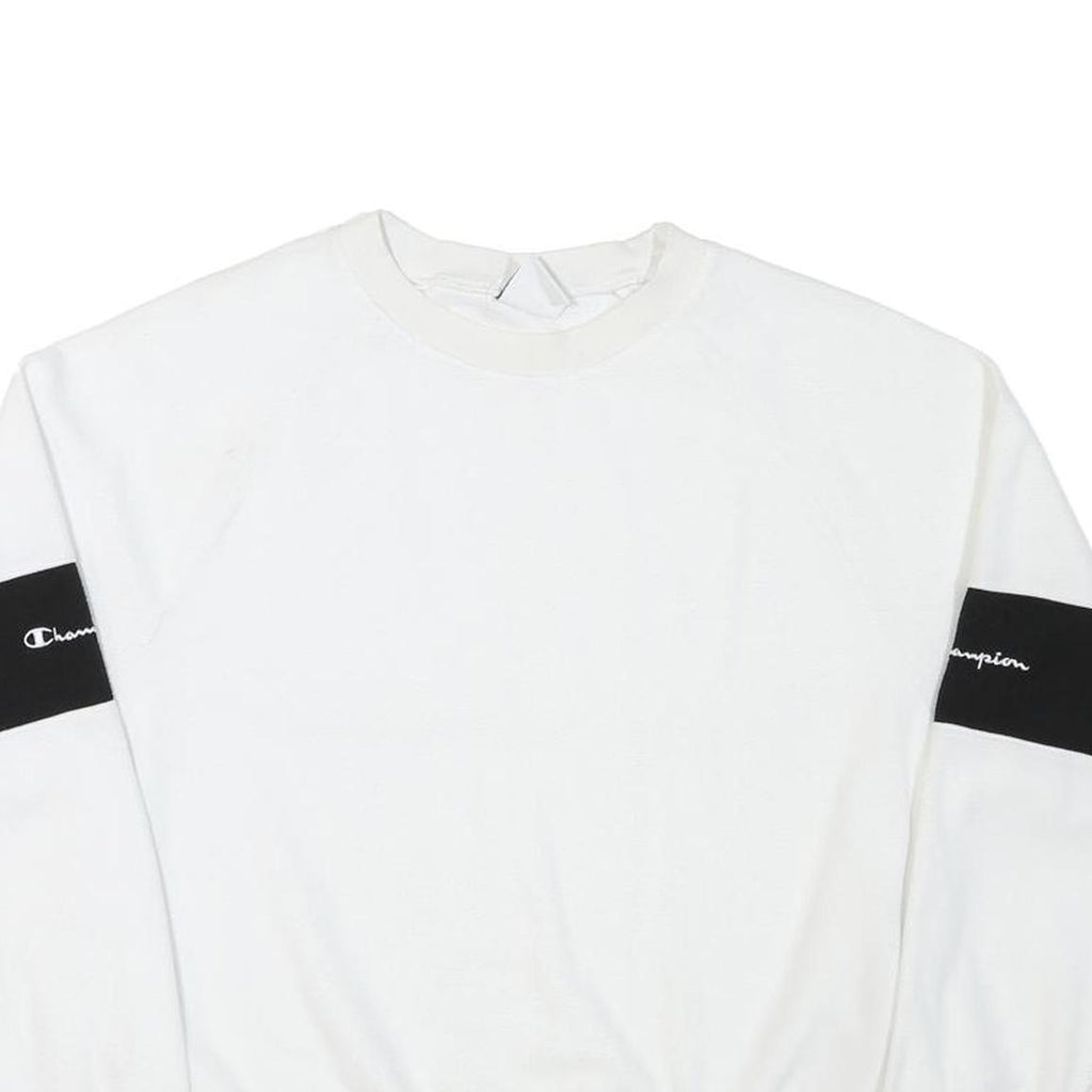 CHAMPION Mens Black Pullover Crew Neck Sweatshirt L Regular Fit Jersey Polyester