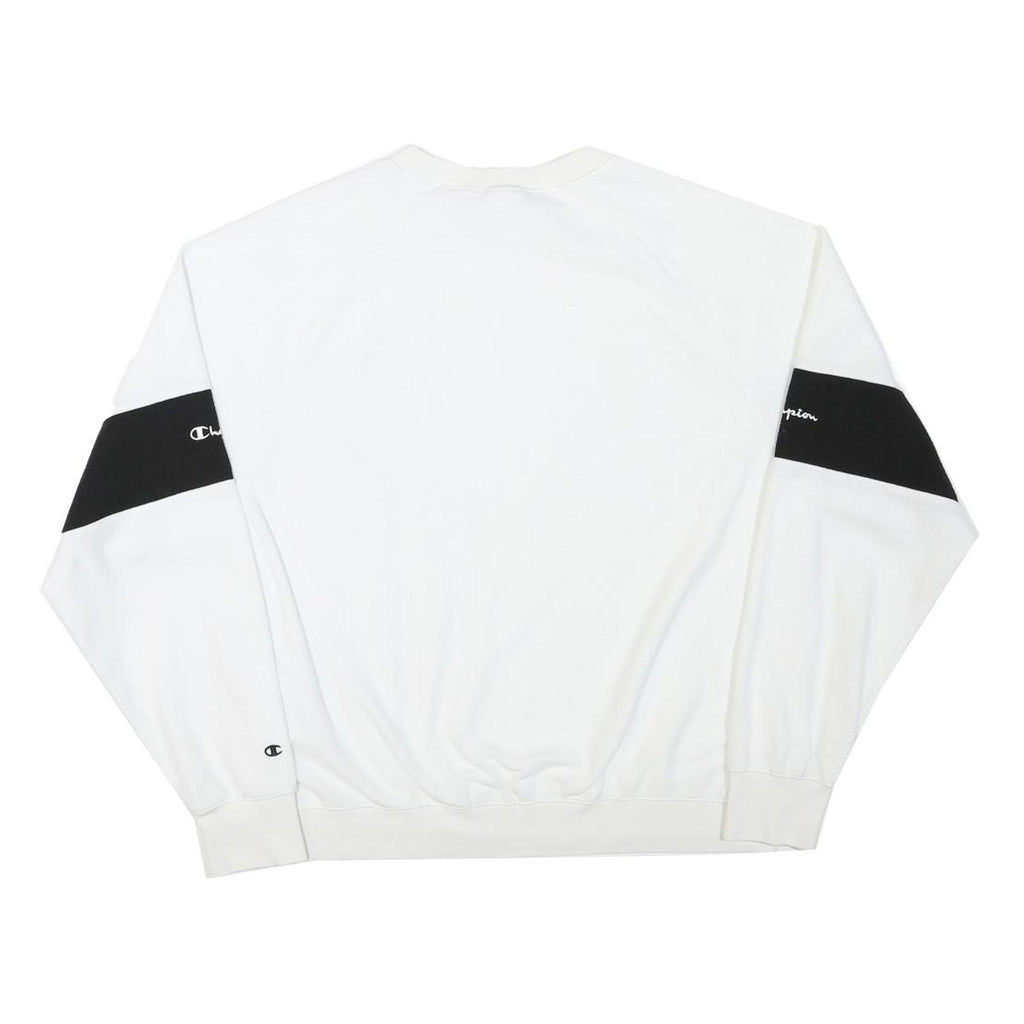 CHAMPION Mens Black Pullover Crew Neck Sweatshirt L Regular Fit Jersey Polyester
