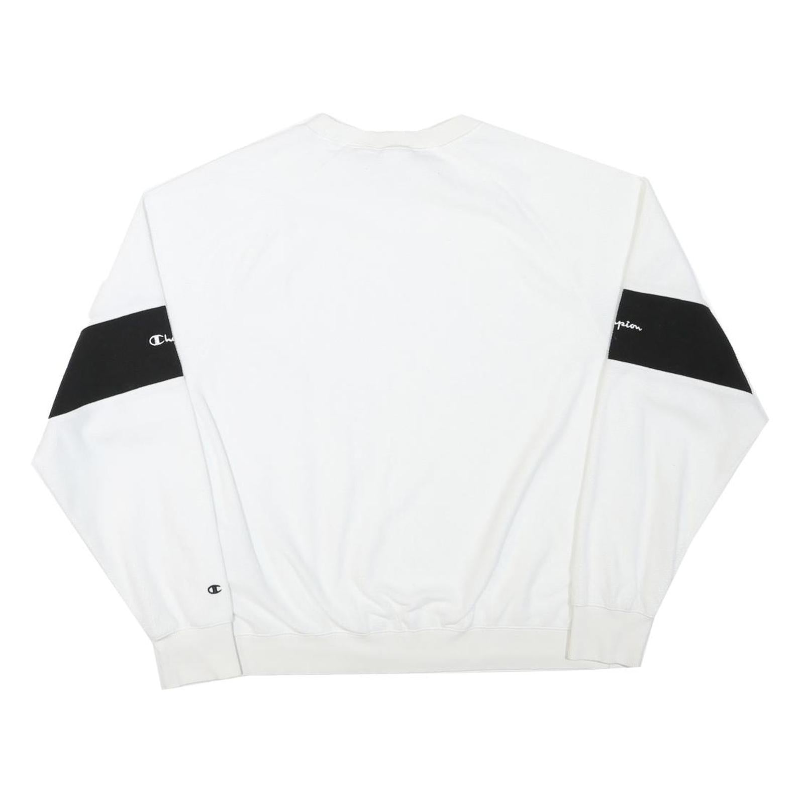 CHAMPION Mens Black Pullover Crew Neck Sweatshirt L Regular Fit Jersey Polyester