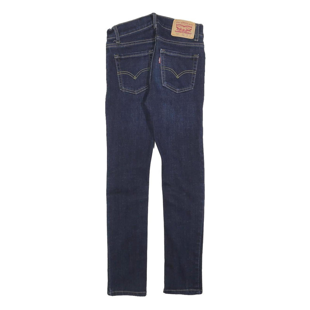 LEVI'S 519 Boys Slim Jeans Dark Denim Cotton Blend W27 L27 Stylish Stretch Fit