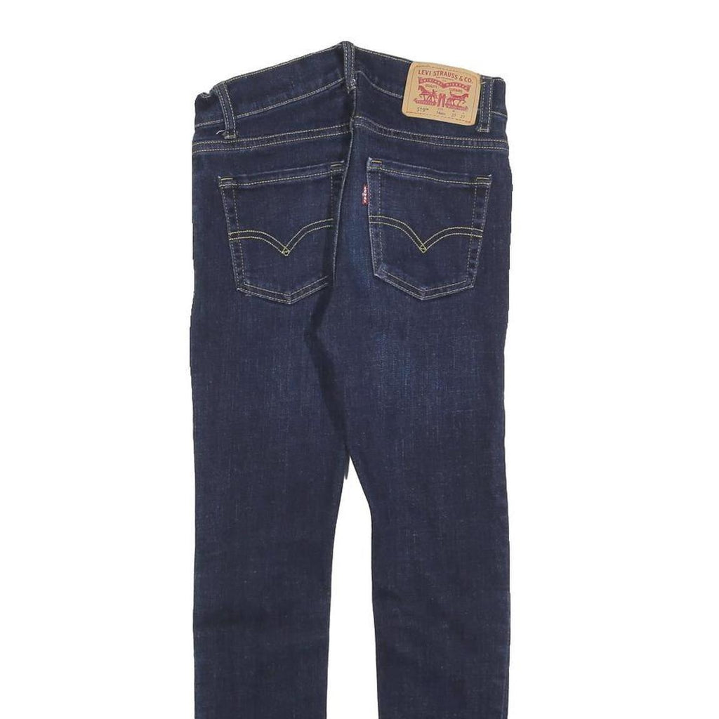 LEVI'S 519 Boys Slim Jeans Dark Denim Cotton Blend W27 L27 Stylish Stretch Fit