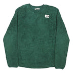 THE NORTH FACE Boys Green Crew Neck XL Fleece Sweatshirt Logo Patch Outdoor