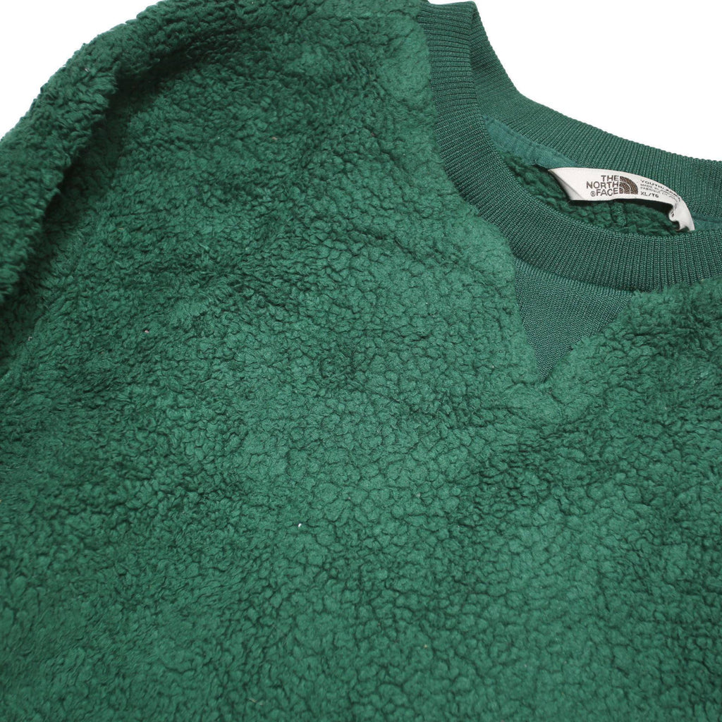 THE NORTH FACE Boys Green Crew Neck XL Fleece Sweatshirt Logo Patch Outdoor