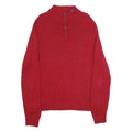 CHAPS Mens Red Pullover Plain Crew Neck Basic Knit XL Cotton Sweater Jumper