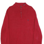 CHAPS Mens Red Pullover Plain Crew Neck Basic Knit XL Cotton Sweater Jumper