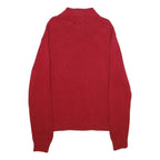 CHAPS Mens Red Pullover Plain Crew Neck Basic Knit XL Cotton Sweater Jumper