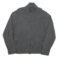 POLO RALPH LAUREN Mens Grey Zip Jumper Cotton Blend XL Relaxed Full Zip