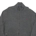 POLO RALPH LAUREN Mens Grey Zip Jumper Cotton Blend XL Relaxed Full Zip