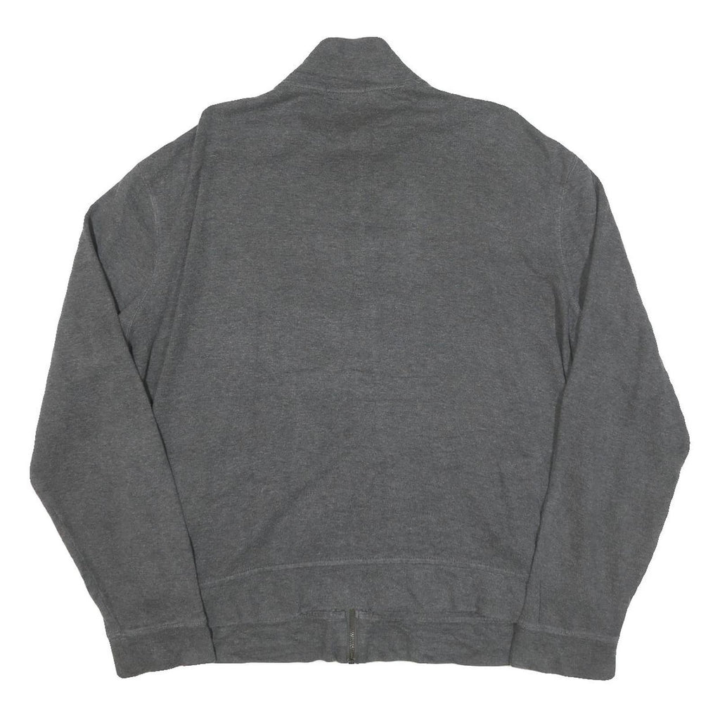 POLO RALPH LAUREN Mens Grey Zip Jumper Cotton Blend XL Relaxed Full Zip