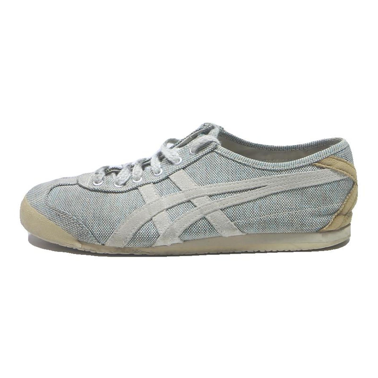 ONITSUKA TIGER Mexico 66 Womens Lace-Up Trainers Grey Canvas UK 4 Casual