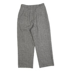 PRENON ASSHU Womens Grey Regular Straight Trousers W26 L24 Classic Zip Pocketed