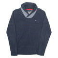 TOMMY HILFIGER Mens Jumper Blue Roll Neck Tight Knit S