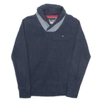 TOMMY HILFIGER Mens Jumper Blue Roll Neck Tight Knit S