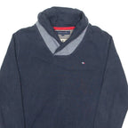 TOMMY HILFIGER Mens Jumper Blue Roll Neck Tight Knit S