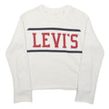 LEVI'S Mens White Cotton Crew Neck S Logo Sweatshirt Pullover Casual