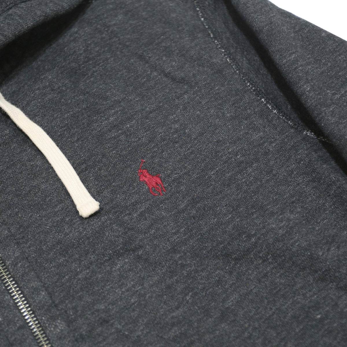 POLO RALPH LAUREN Mens Black Full Zip Hoodie L Cotton Blend Sweatshirt