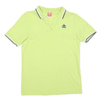 KAPPA Mens Lime Green Short Sleeve Plain Polo Shirt L Cotton Blend Casual