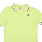 KAPPA Mens Lime Green Short Sleeve Plain Polo Shirt L Cotton Blend Casual