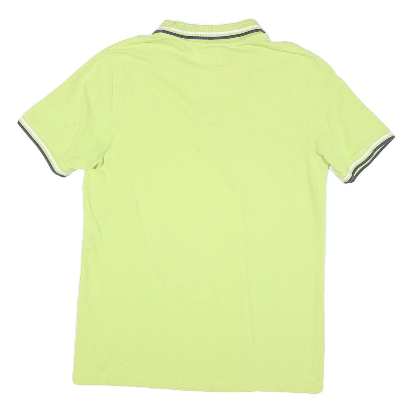 KAPPA Mens Lime Green Short Sleeve Plain Polo Shirt L Cotton Blend Casual
