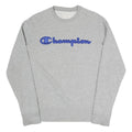 CHAMPION Mens Grey Crew Neck S Logo Sweatshirt Cotton Blend Casual Pullover