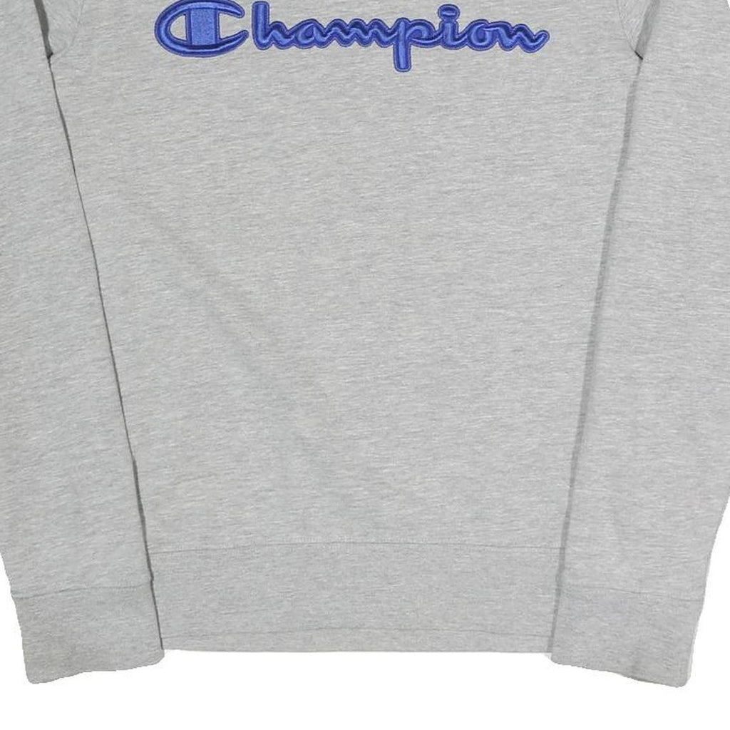 CHAMPION Mens Grey Crew Neck S Logo Sweatshirt Cotton Blend Casual Pullover