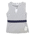 DIANE VON FUSTENBERG Womens White & Navy Printed Sleeveless Round Neck Top M