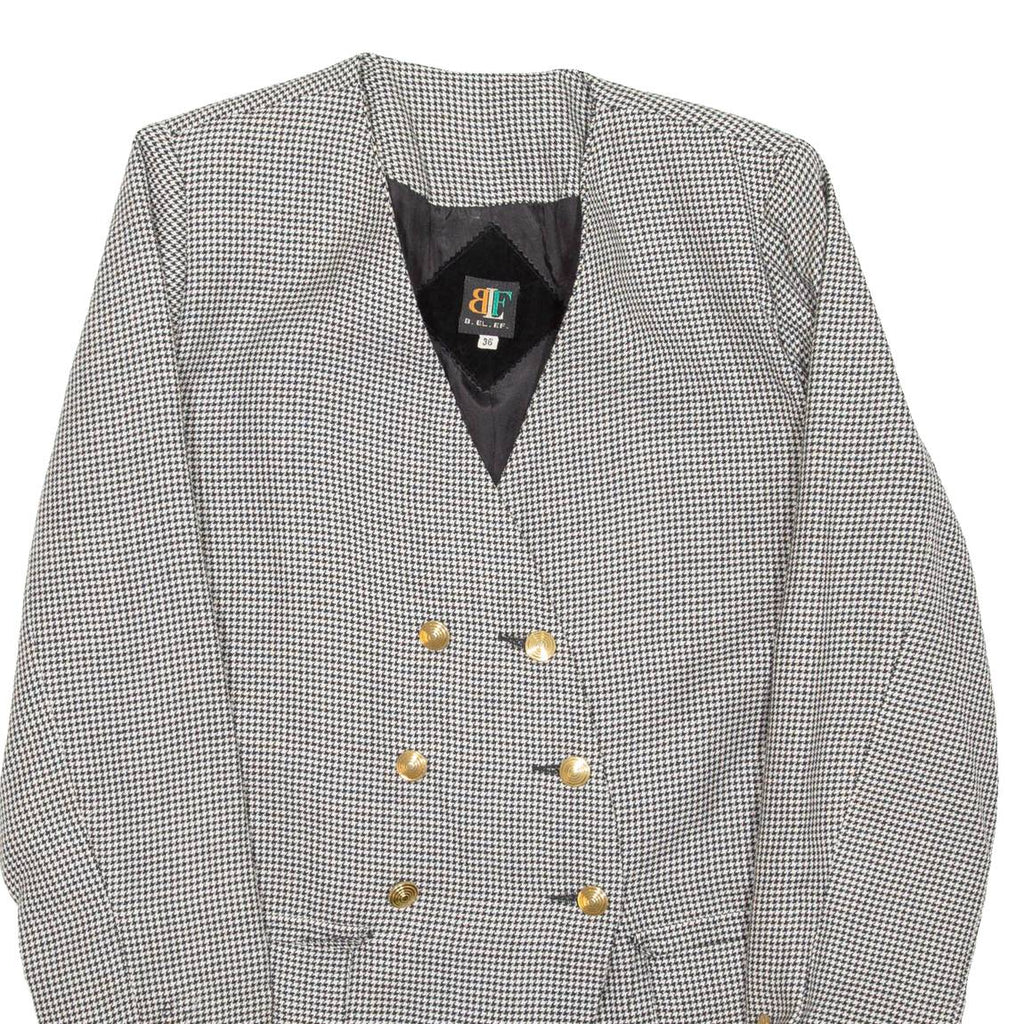Womens Blazer Coat Black Houndstooth S